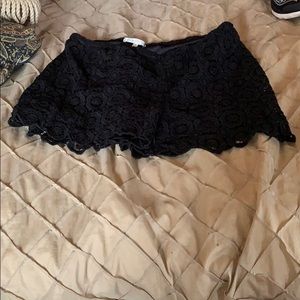 Black shorts with lace